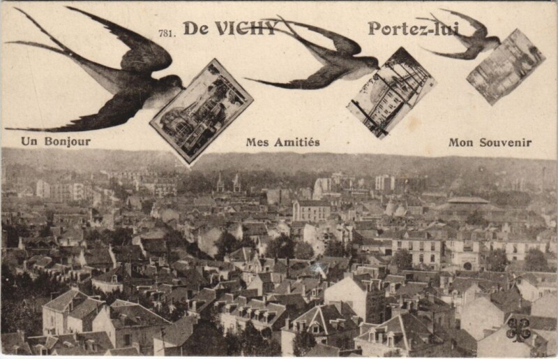 Carte postale ancienne Vichy souvenir à Vichy