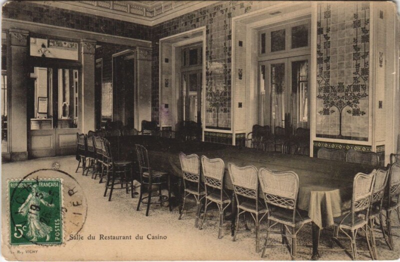 Carte postale ancienne Vichy Salle du Restaurant du Casino à Vichy