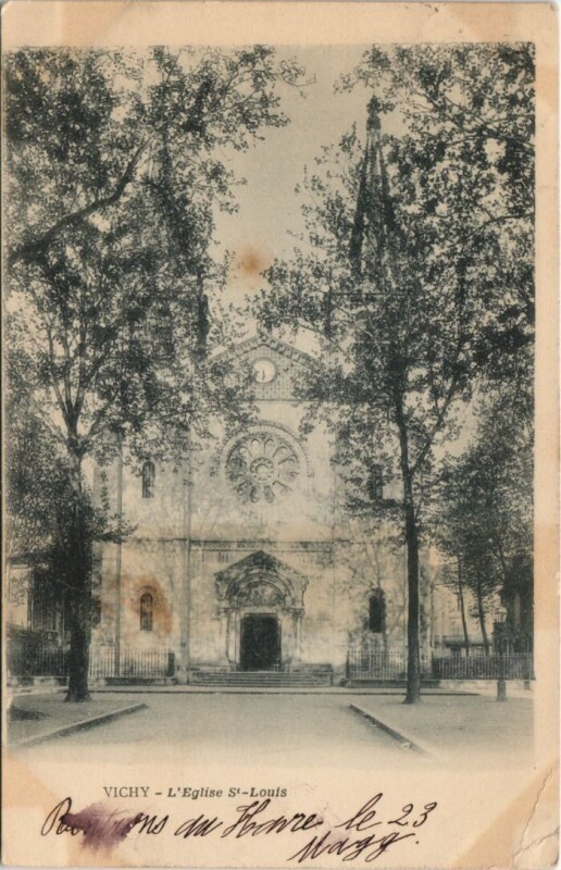 Carte postale ancienne Vichy Eglise Saint-Louis à Vichy