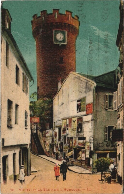 Carte postale ancienne Vichy Tour d'Horloge à Vichy