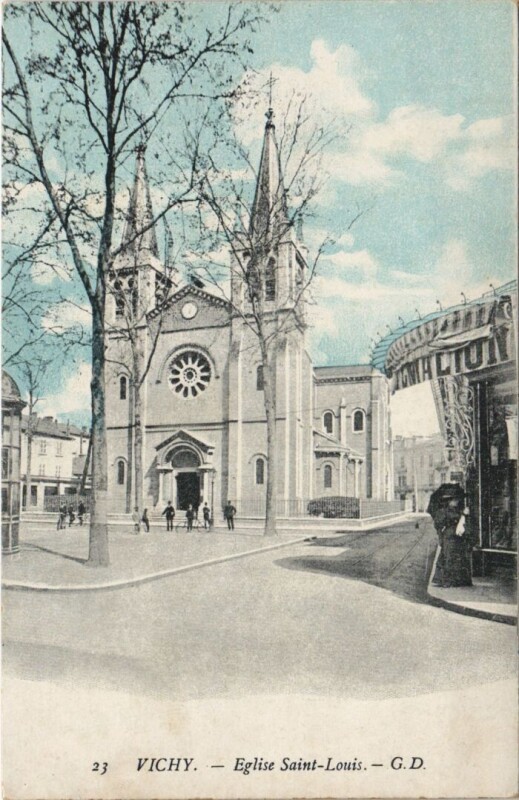 Carte postale ancienne Vichy Eglise Saint-Louis à Vichy