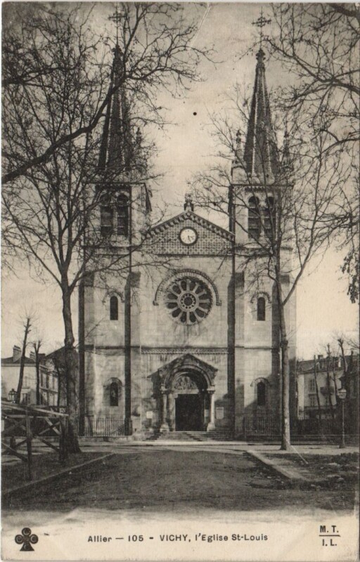 Carte postale ancienne Vichy Eglise Saint-Louis à Vichy
