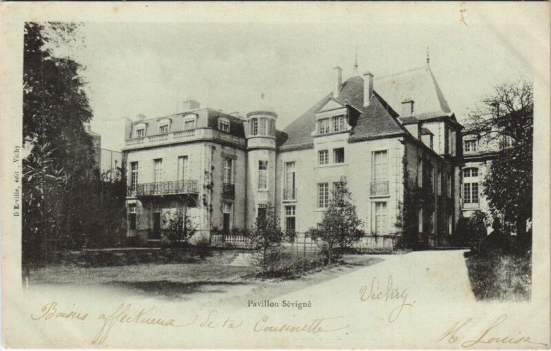 Carte postale ancienne Vichy Pavillon Sevigne à Vichy