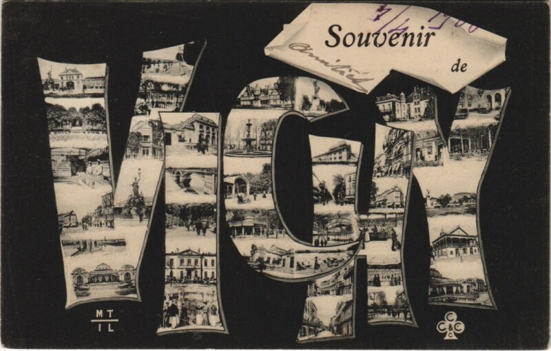 Carte postale ancienne Vichy souvenir à Vichy