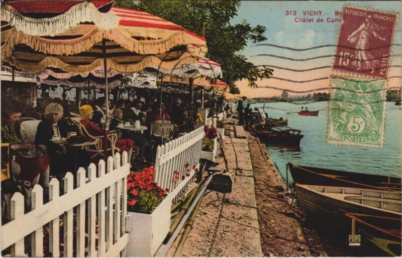 Carte postale ancienne Vichy Bords de l'Allier à Vichy