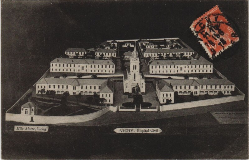 Carte postale ancienne Vichy Hopital Civil à Vichy