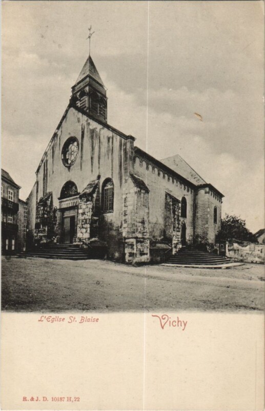 Carte postale ancienne Vichy L'Eglise Saint-Blaise à Vichy