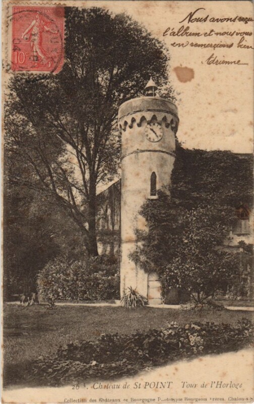 Carte postale ancienne Chateau de Saint-Point - Tour de l'Horloge