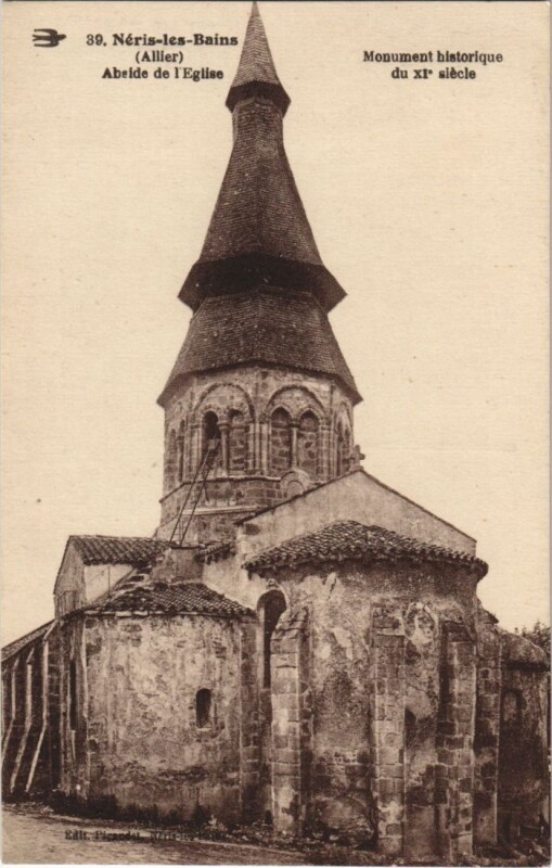 Carte postale ancienne Neris-les-Bains Abside de l'Eglise