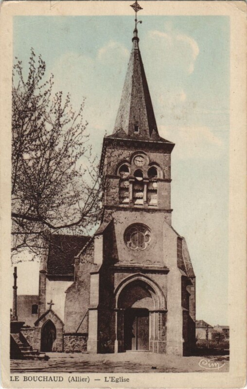 Carte postale ancienne Le Bouchaud L'Eglise au Bouchaud
