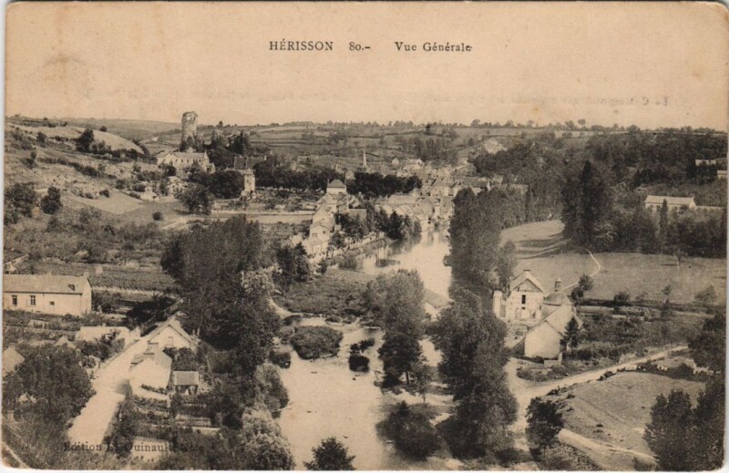 Carte postale ancienne Herisson Vue Generale