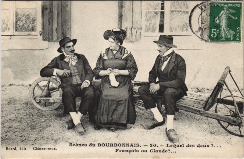 Carte postale ancienne Scenes de Bourbonnais - Types - Folklore