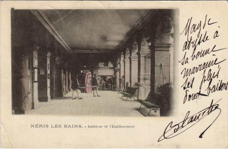 Carte postale ancienne Neris-les-Bains Interieur de l'Etablissement
