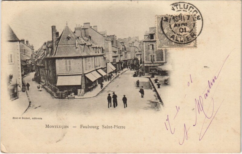Carte postale ancienne Montlucon Faubourg Saint-Pierre