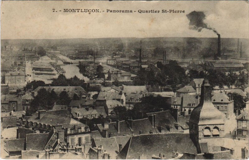 Carte postale ancienne Montlucon Panorama - Quartier Saint-Pierre