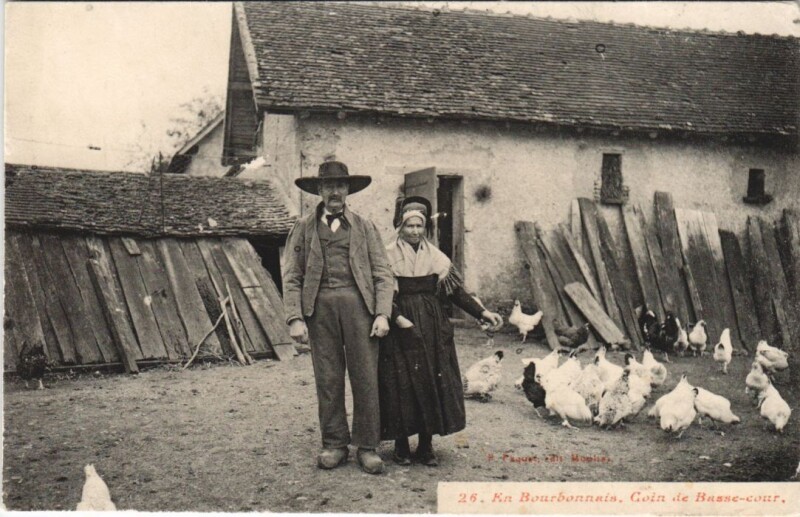 Carte postale ancienne En Bourbonnais - Coin de Basse-Cour