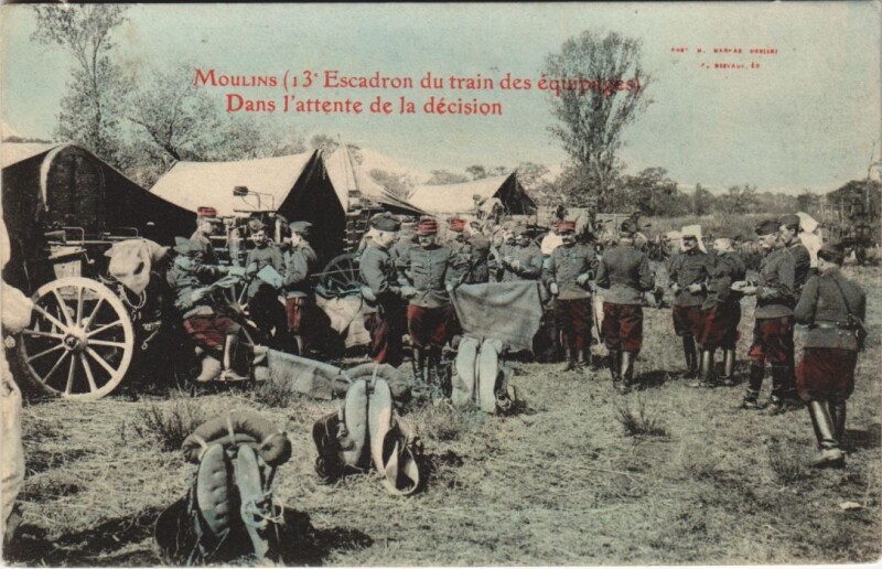 Carte postale ancienne Moulins Military - Dans l'Attente de la Decision à Moulins