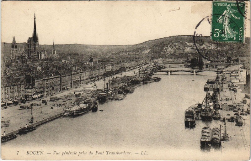 Carte postale ancienne Rouen - Vue générale prise du à Rouen