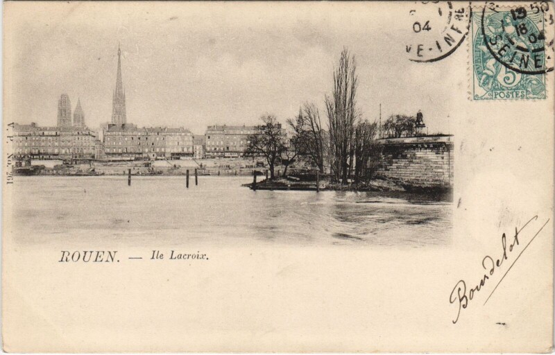 Carte postale ancienne Rouen - Ile Lacroix à Rouen