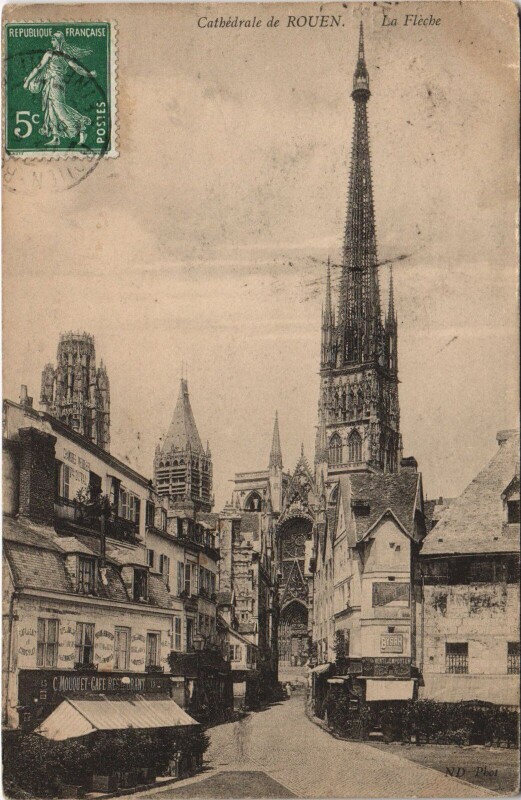 Carte postale ancienne Cathedrale de Rouen - La fleche à Rouen