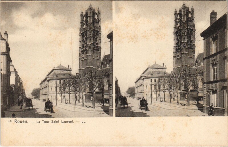 Carte postale ancienne Rouen - La tour Saint-Laurent à Rouen