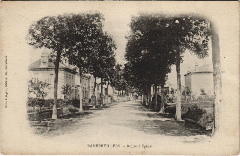 Carte postale ancienne Route d'Epinal à Rambervillers