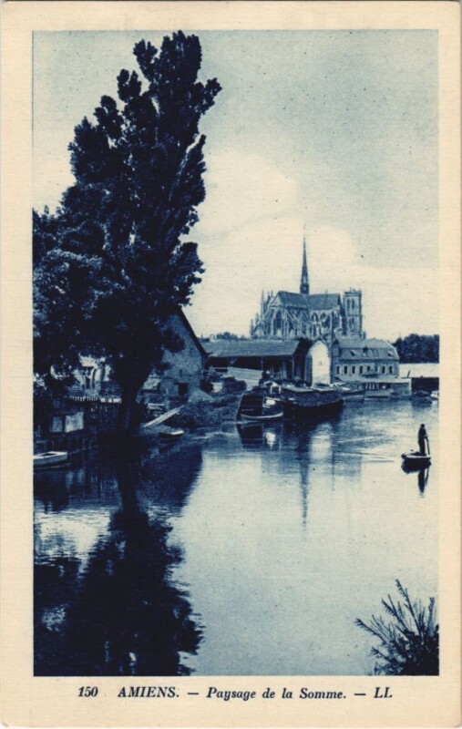Carte postale ancienne Amiens Paysage de la Somme à Amiens