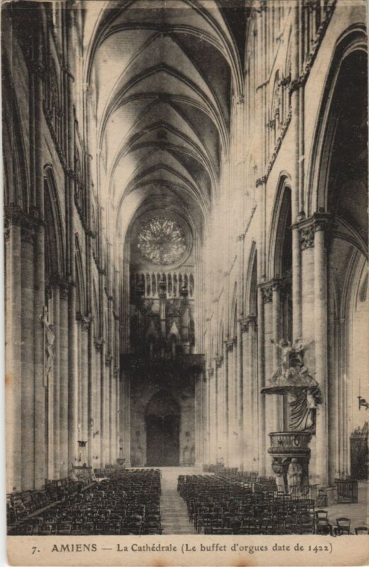 Carte postale ancienne Amiens Cathedrale Orgues à Amiens