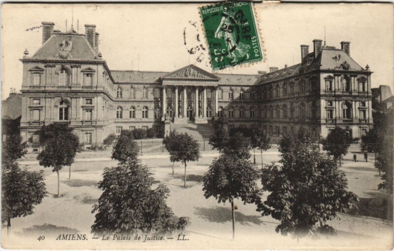 Carte postale ancienne Amiens Palais de Justice à Amiens