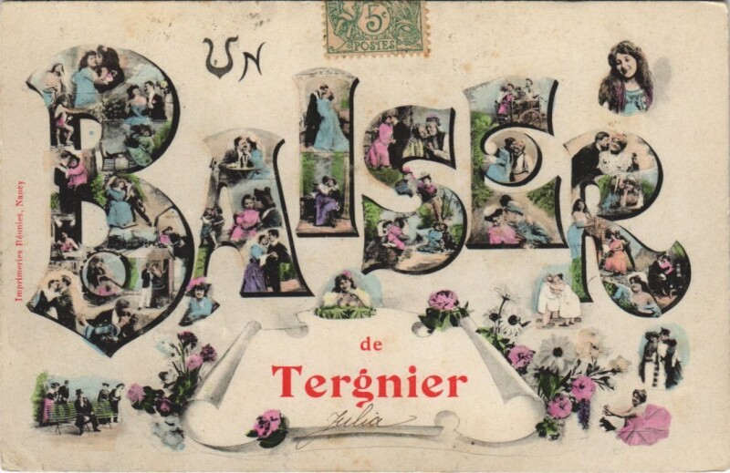 Carte postale ancienne Baiser de Tergnier à Tergnier