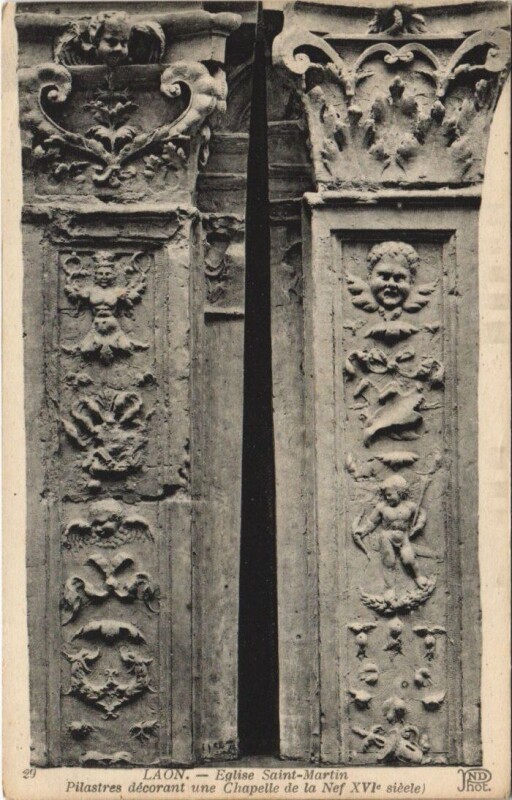 Carte postale ancienne Laon Eglise Saint-martin
