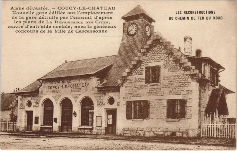 Carte postale ancienne Coucy-le-Chateau Aisne devastee