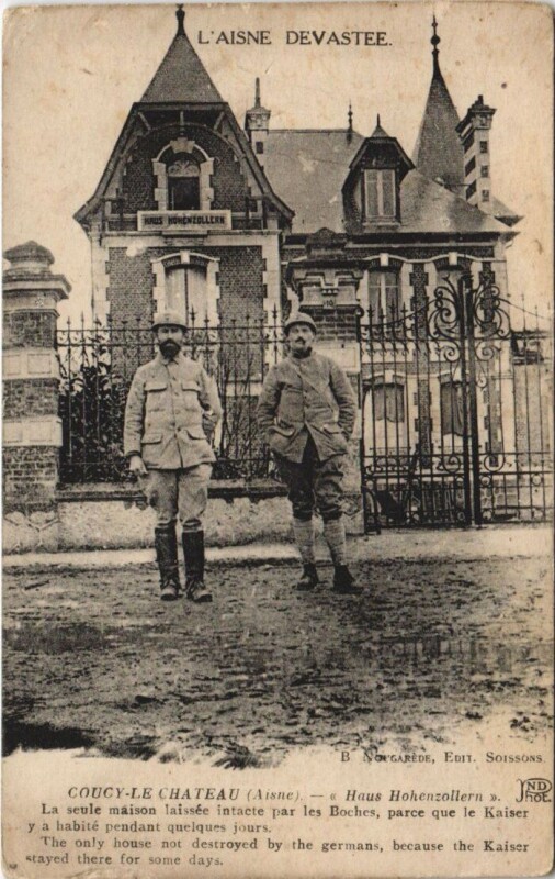 Carte postale ancienne Coucy-le-Chateau Haus hohenzollern