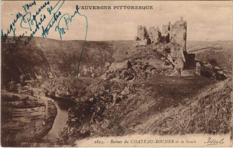 Carte postale ancienne Ruines du Chateau Rocher
