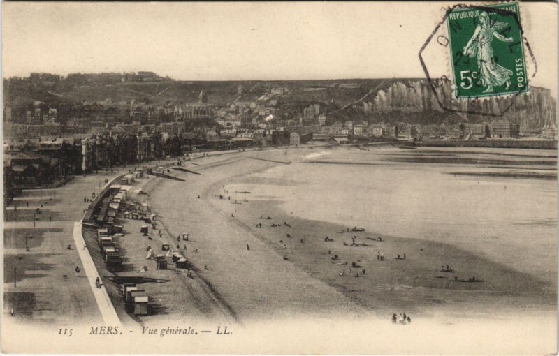 Carte postale ancienne Mers-Les-Bains Vue generale à Mers-les-Bains