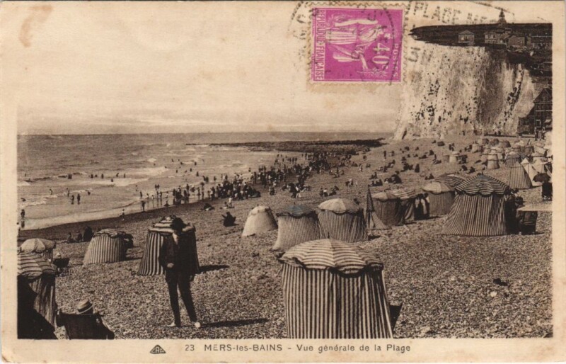 Carte postale ancienne Mers-Les-Bains Vue generale de la Plage à Mers-les-Bains