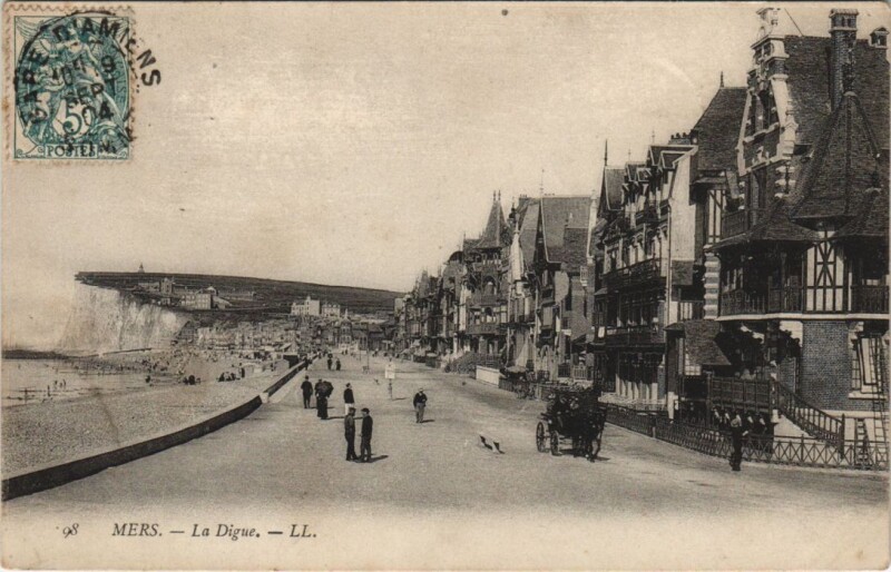 Carte postale ancienne Mers-Les-Bains la Digue à Mers-les-Bains