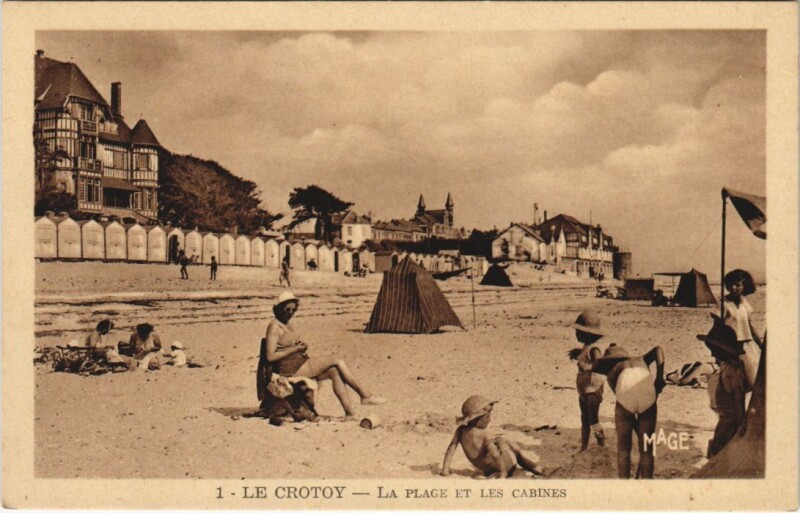 Carte postale ancienne Le Crotoy La Plage et les cabines au Crotoy