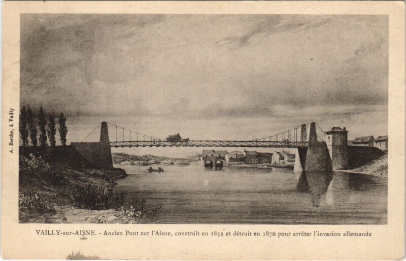 Carte postale ancienne Vailly-sur-Aisne Ancienne pont à Vailly-sur-Aisne