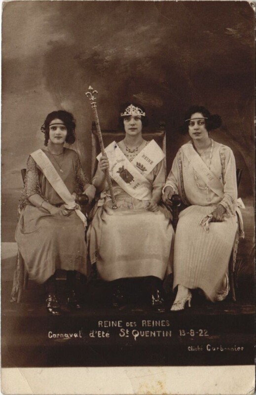 Carte postale ancienne Reine des Reines Carneval d'Ete Saint-Quentin à Saint-Quentin