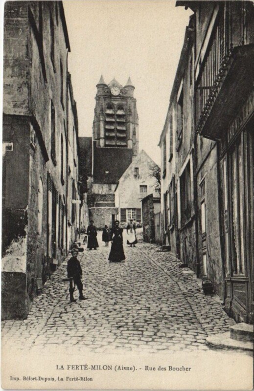 Carte postale ancienne La Ferte-Milon Rue des boucher