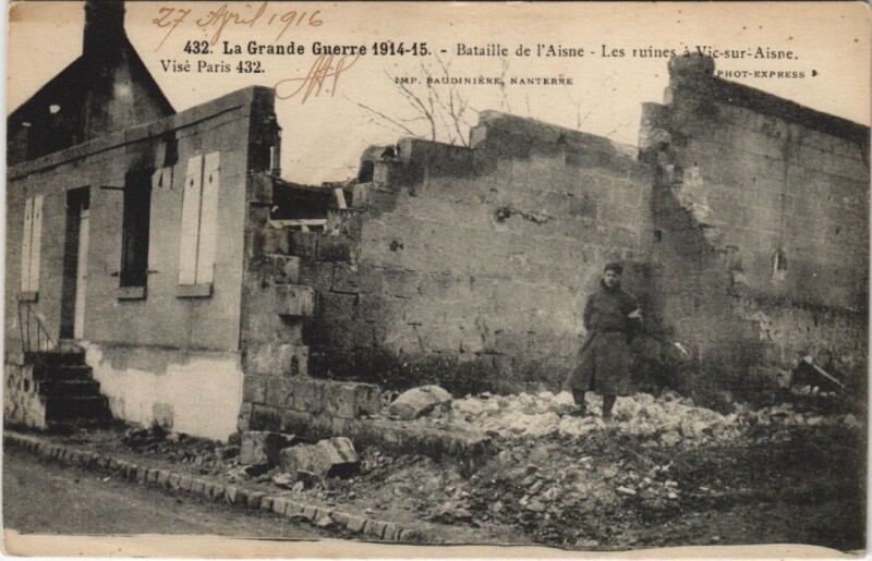 Carte postale ancienne La grand guerre Bataille de l'Aisne