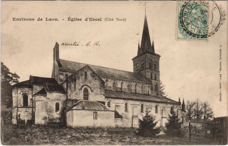 Carte postale ancienne Environs de Laon Eglise d'urcel à Urcel