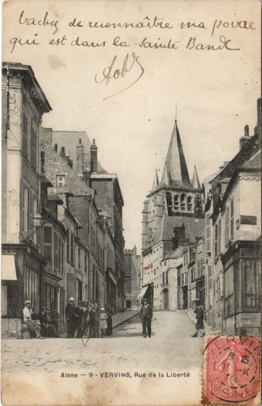 Carte postale ancienne Aisne Vervins rue de la liberte à Vervins
