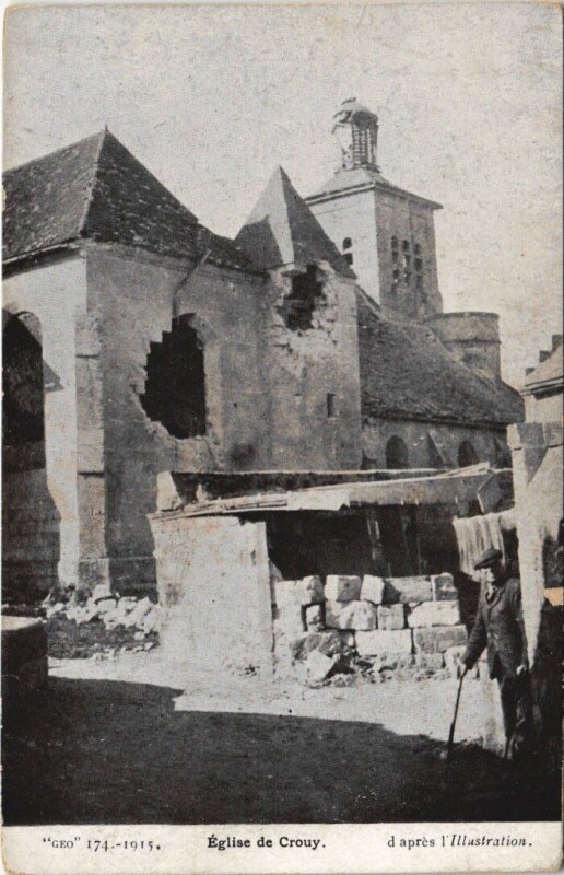 Carte postale ancienne Crouy Eglise de à Crouy