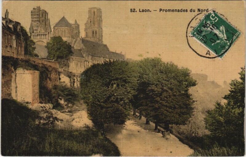 Carte postale ancienne Laon Promenades du nord