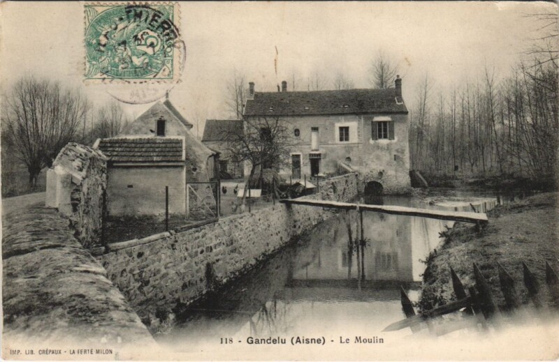 Carte postale ancienne Gandelu Le moulin à Gandelu