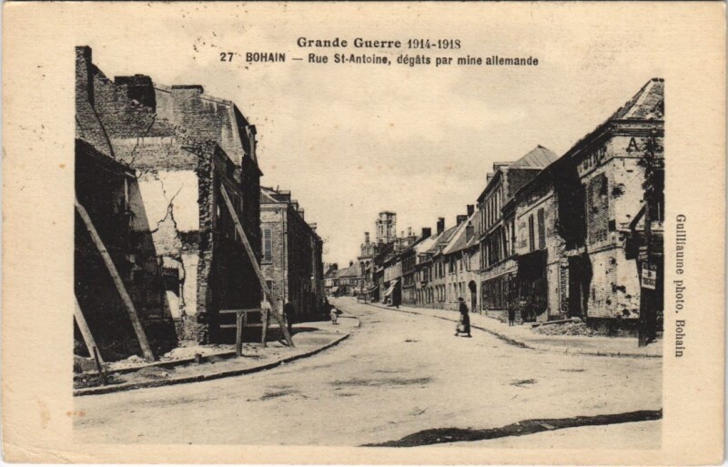 Carte postale ancienne Bohain Rue Saint-antoine