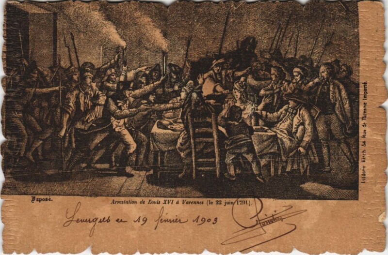 Carte postale ancienne Arrestation de louis Varennes