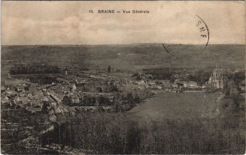 Carte postale ancienne Braine Vue generale à Braine